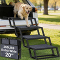 URPOWER Dog Stairs for Large Dogs Extra Wide 20" with 5-Step Dog Ramp Steps