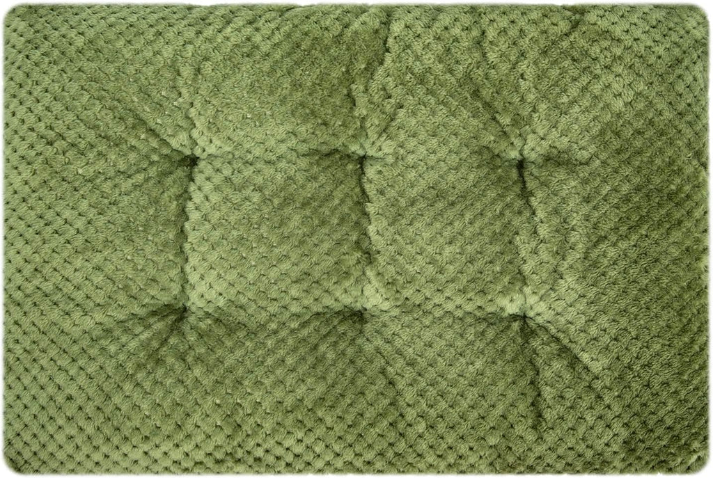 WONDER MIRACLE Fuzzy Deluxe Pet Beds, Super Plush Dog or Cat Beds Ideal for Dog Crates, Machine Wash & Dryer Friendly (15" x 23", S-Olive Green)