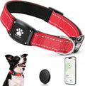GPS Dog Collar with Tracker, Waterproof, No Monthly Fee, Red, S