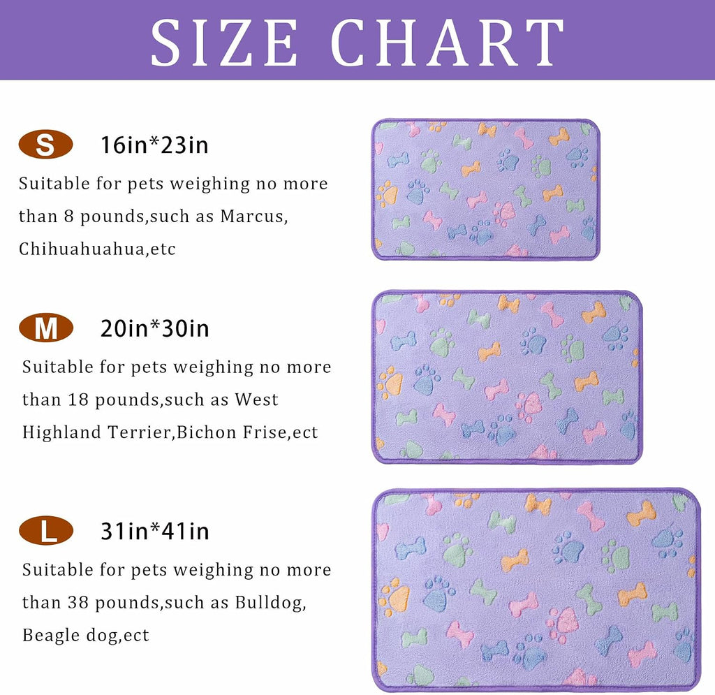 1 Pack 3 Blankets for Dog Puppy Cat (Large 41x31'', Purple, Pink, Brown)