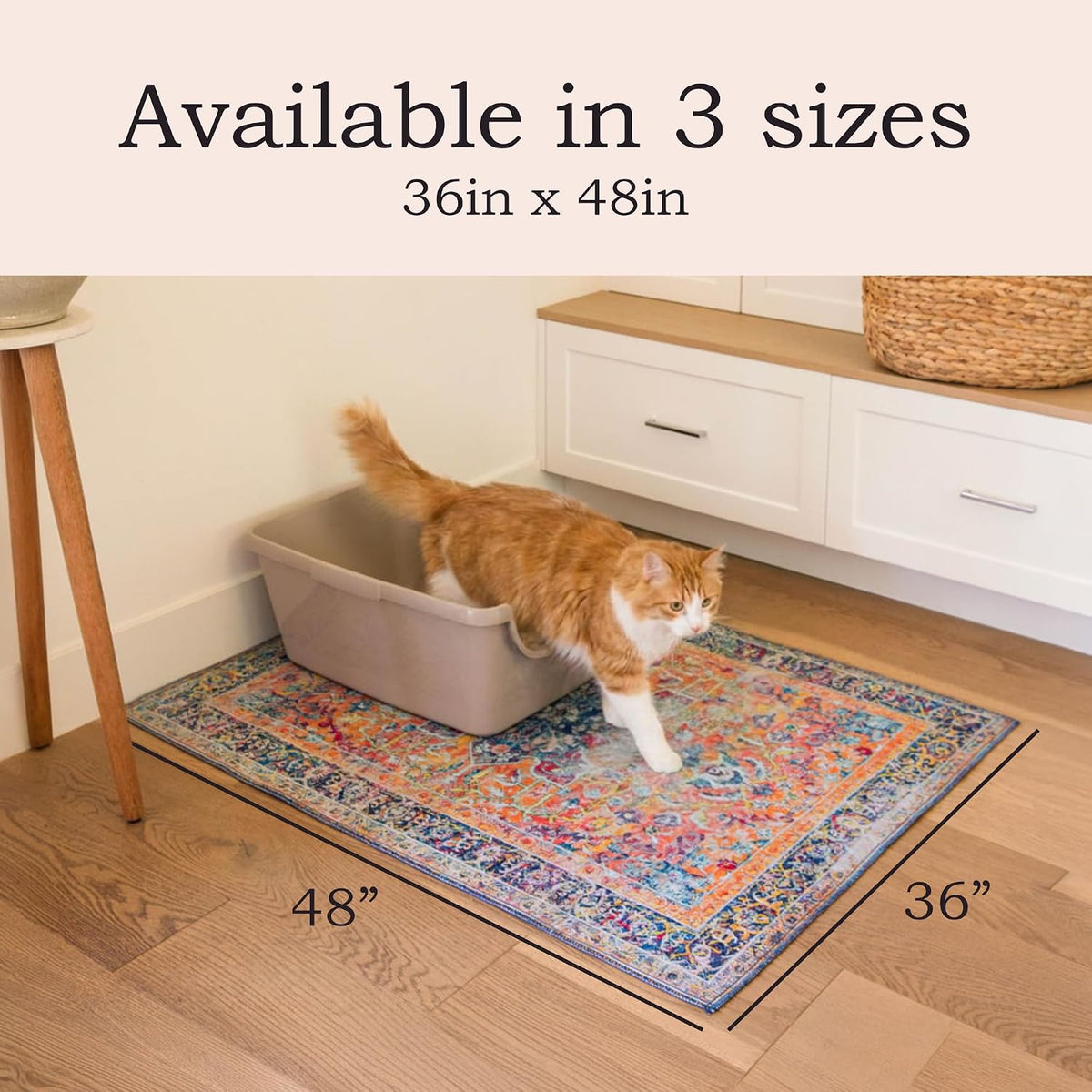 Lovewag Cat Litter Mat, Litter Box Mat, Blue Mesa, 36x48, 2 Pack | Washable litter mat cover, kitty litter mat & cat mat for litter box, litter trapping mat, prevents tracking, multi-cat