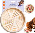 Large Lick Dish - Silicone Lick Mat + Slow Feeder for Cats & Dogs (Almond)