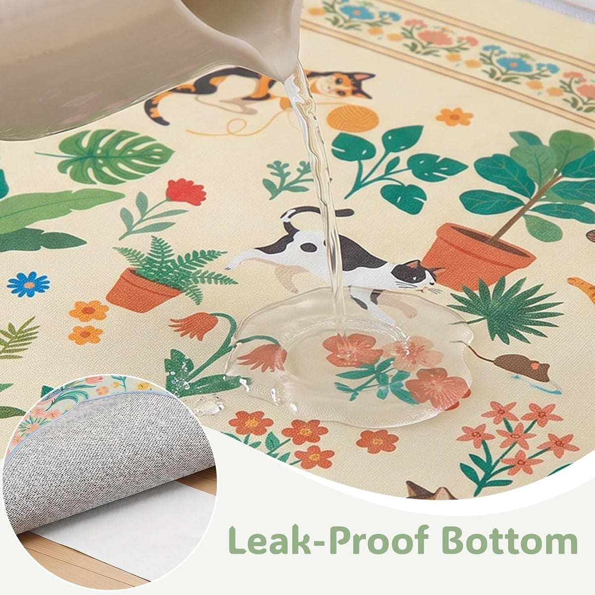 Bienbee Cat Litter Mat, 2 Pack 33" x 22" Machine Washable for Litter Boxes