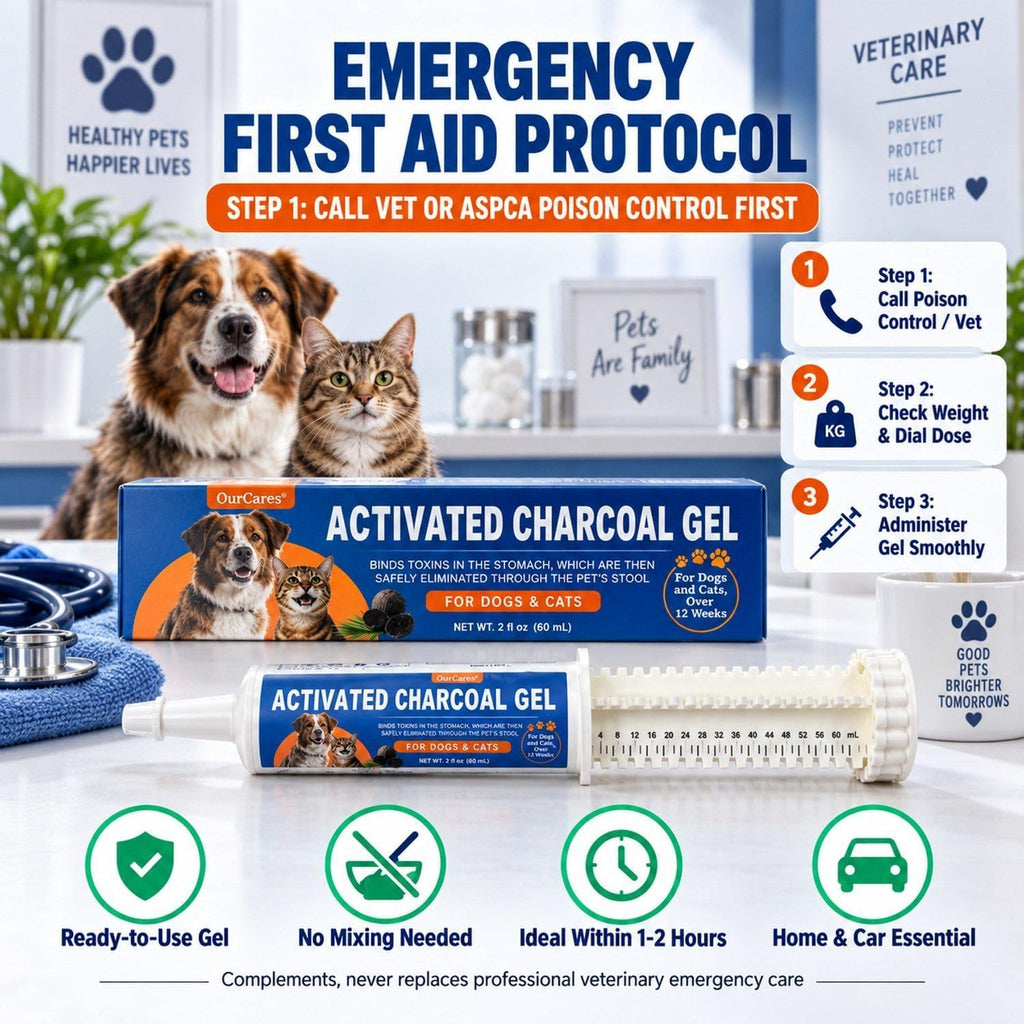 Activated Charcoal Gel for Dogs & Cats, Pet Emergency First Aid