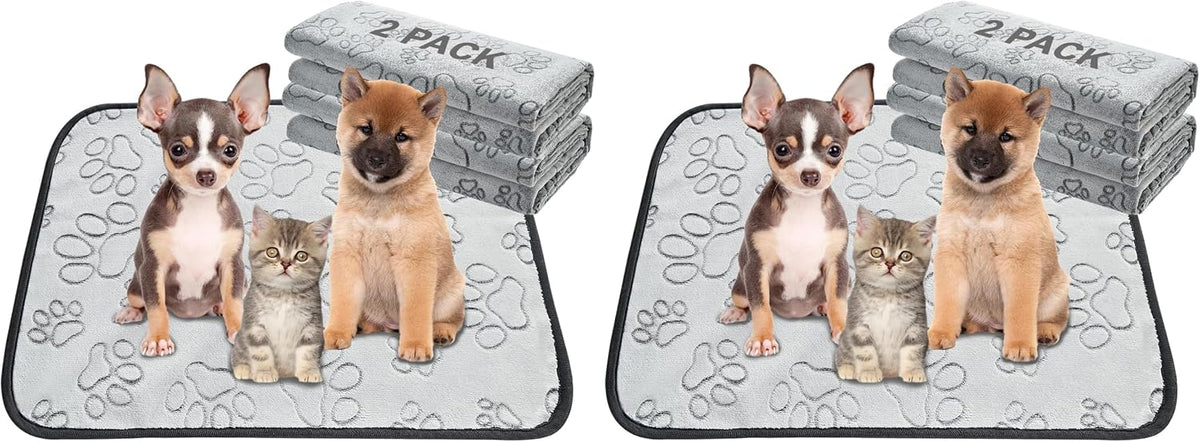 Qeils Reusable Puppy Pads, Washable Pee Pads, Leakproof 18"x 24" 4 Pack