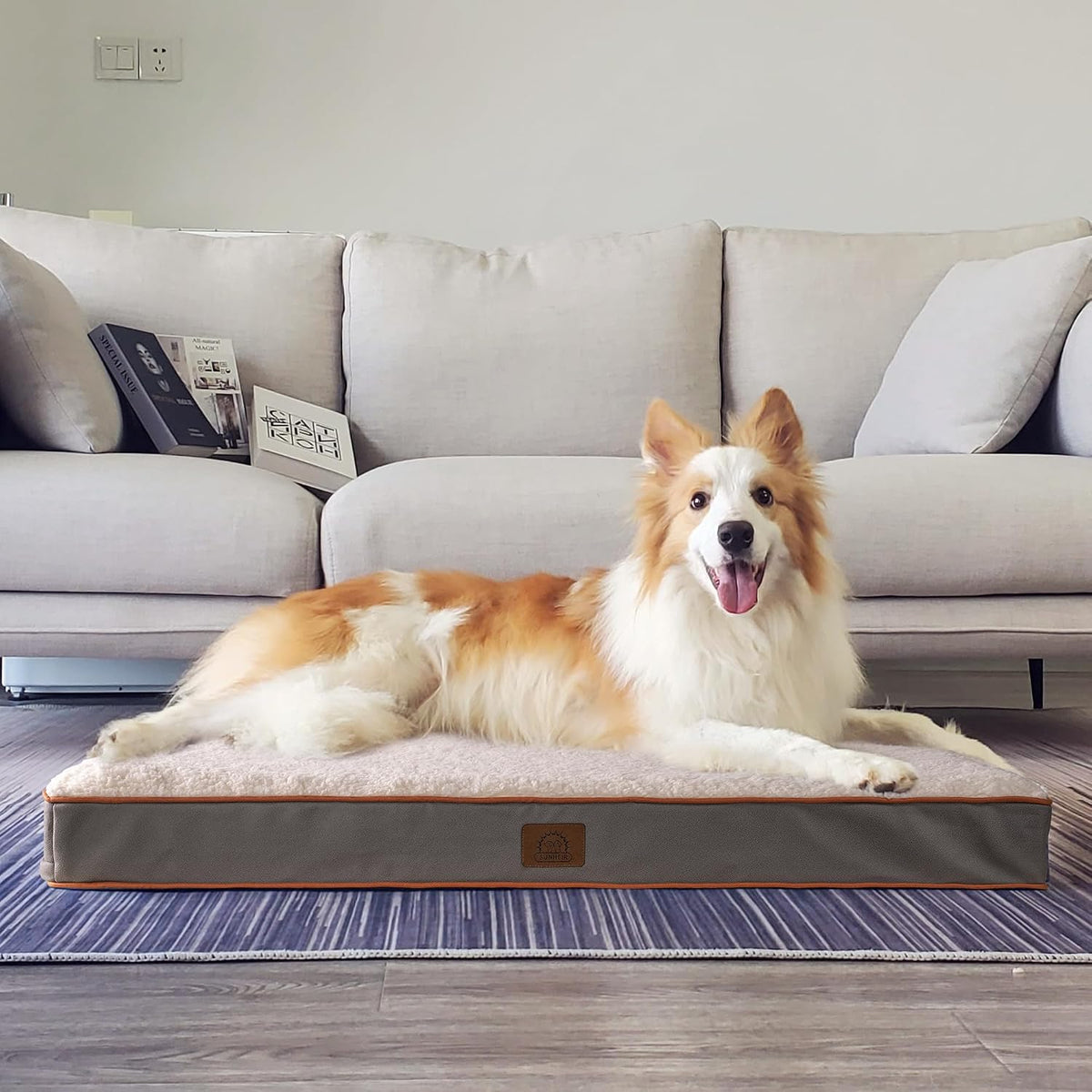 Sunheir Washable Orthopedic Small Dog Bed, Waterproof Puppy Dog Crate Bed