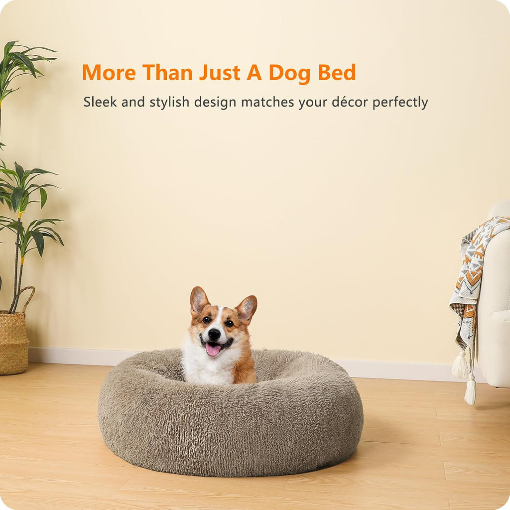 Dwanton Orthopedic Medium Donut Dog Bed, Gel Memory Foam, Washable, 28"