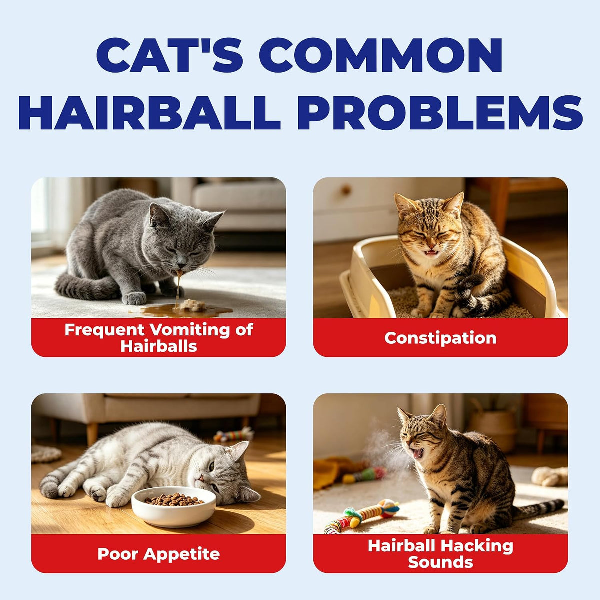 Wellix 10.58 oz Hairball Bites for Cats, Helps Relieve Hairballs