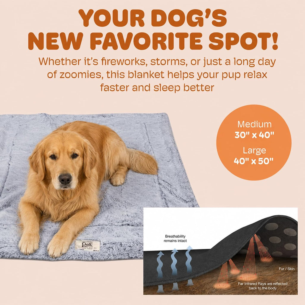 Dog Gone Smart Chill Kuzzi Throw Blanket - Slate Blue, Large 40 x 50 Inches