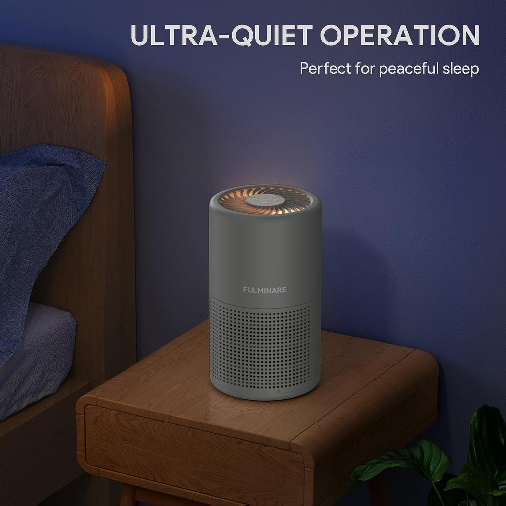 Air Purifiers for Bedroom, FULMINARE H13 True HEPA Filter (Gray 2 Pack)