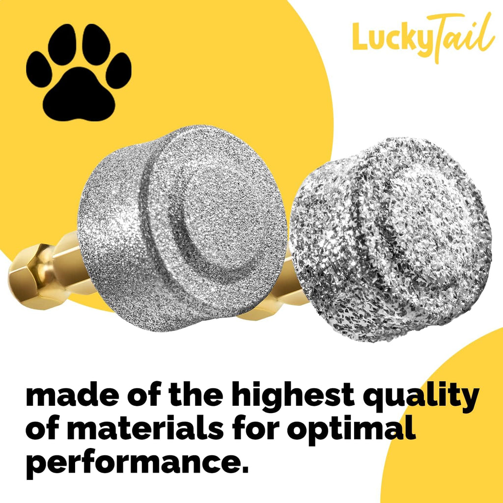Dog Nail Grinder - Hard & Soft Replacement Heads - Small & Large Dogs - Premium Quality - Diamond Tip Drill Bit - Professional Dog Nail Trimmers - Grooming Tool kit - 2 Pack 