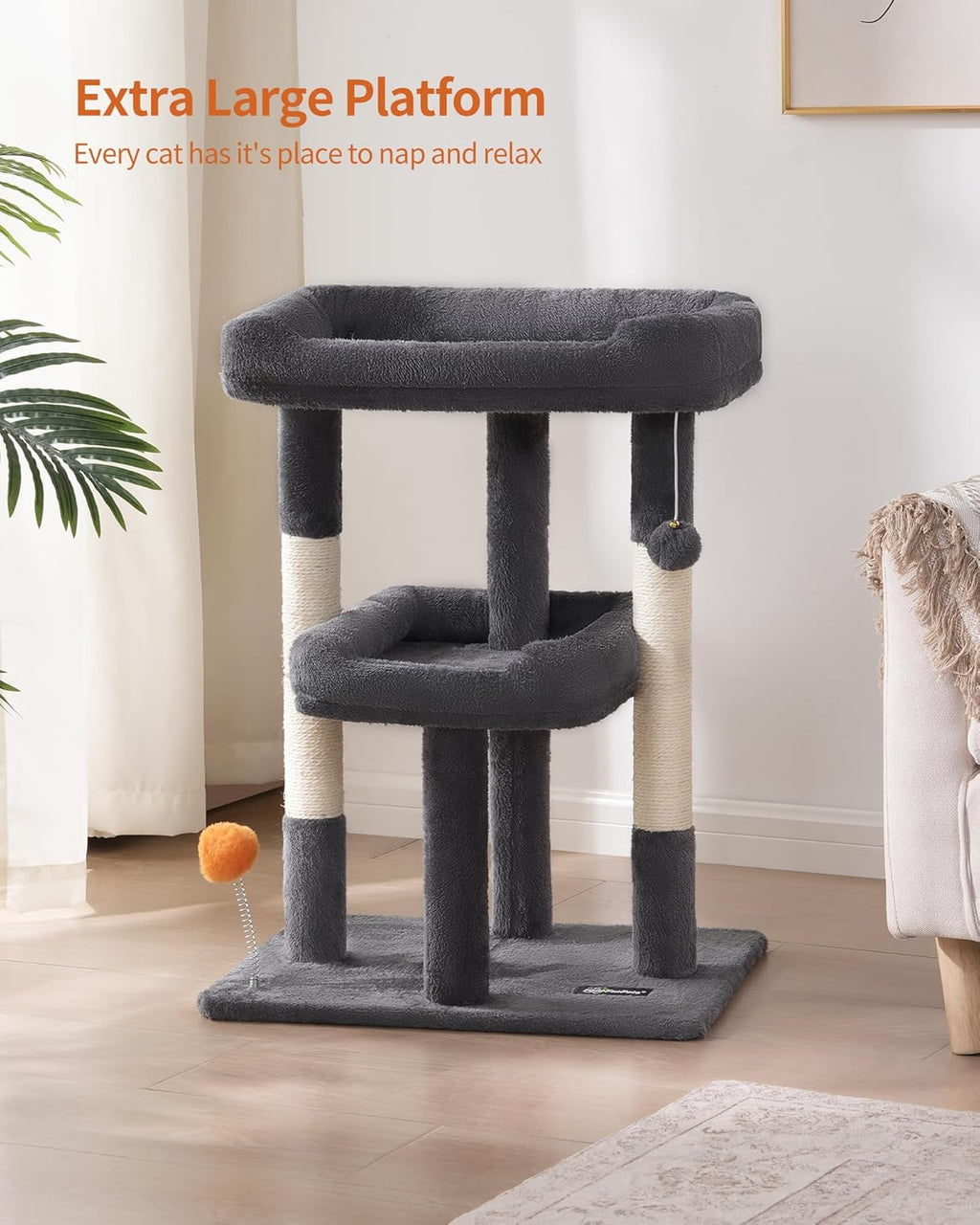 FourFurPets Small Cat Tree, Cat Tower for Indoor Cats, Anti-tip Kit,Kittens