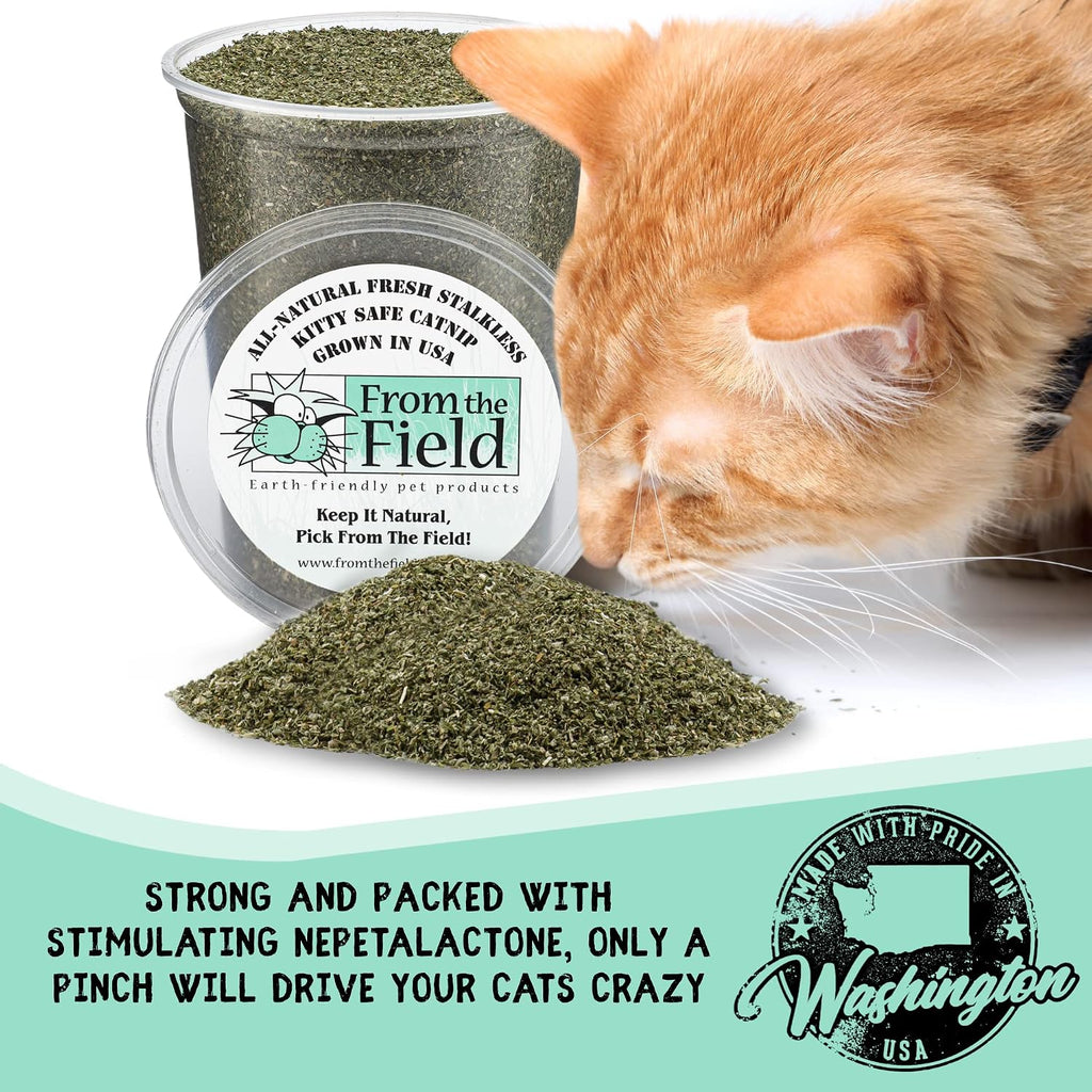 from The Field | Organically Grown Catnip Fine Ground Stalkless | 1.5 Oz Bag
