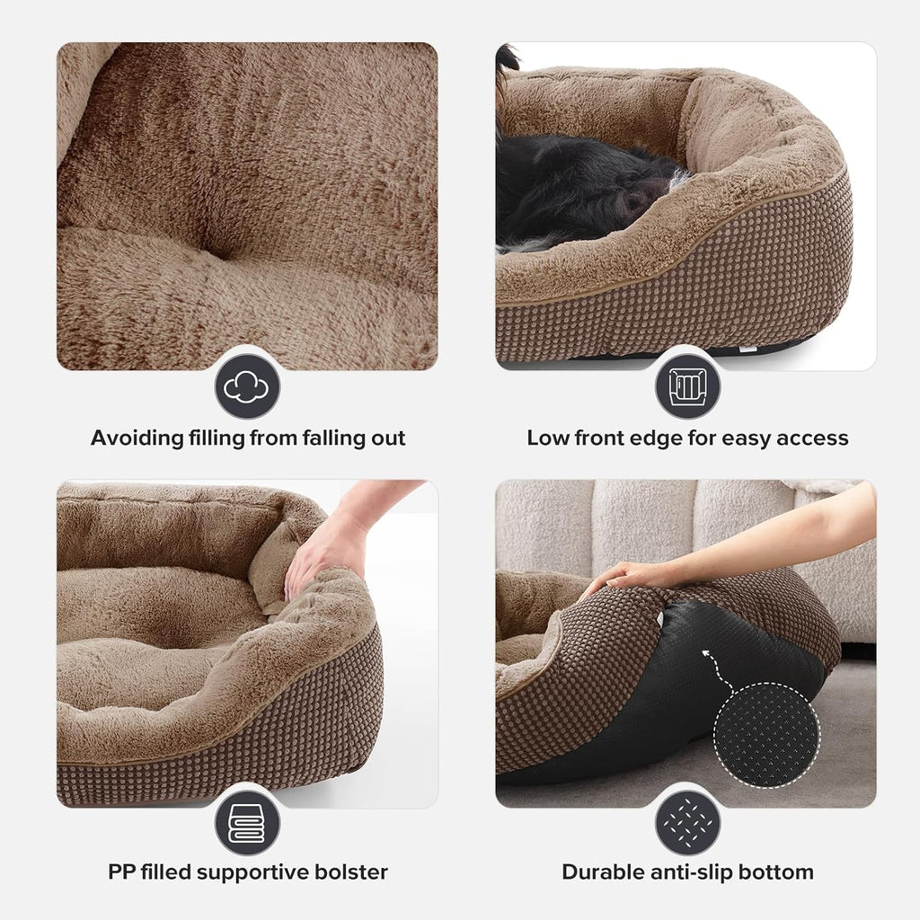 INVENHO XL Dog Beds Large Sized Dog, Washable Orthopedic Warming Soft Sleeping Durable with Anti-Slip Bottom