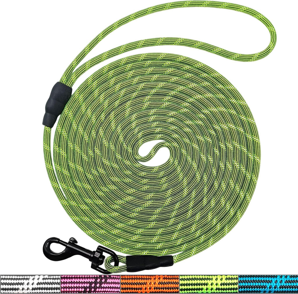 WYuZe 1/5" Reflective XS Rope Dog Leash 15FT for Small Dogs Cat up to 15lbs