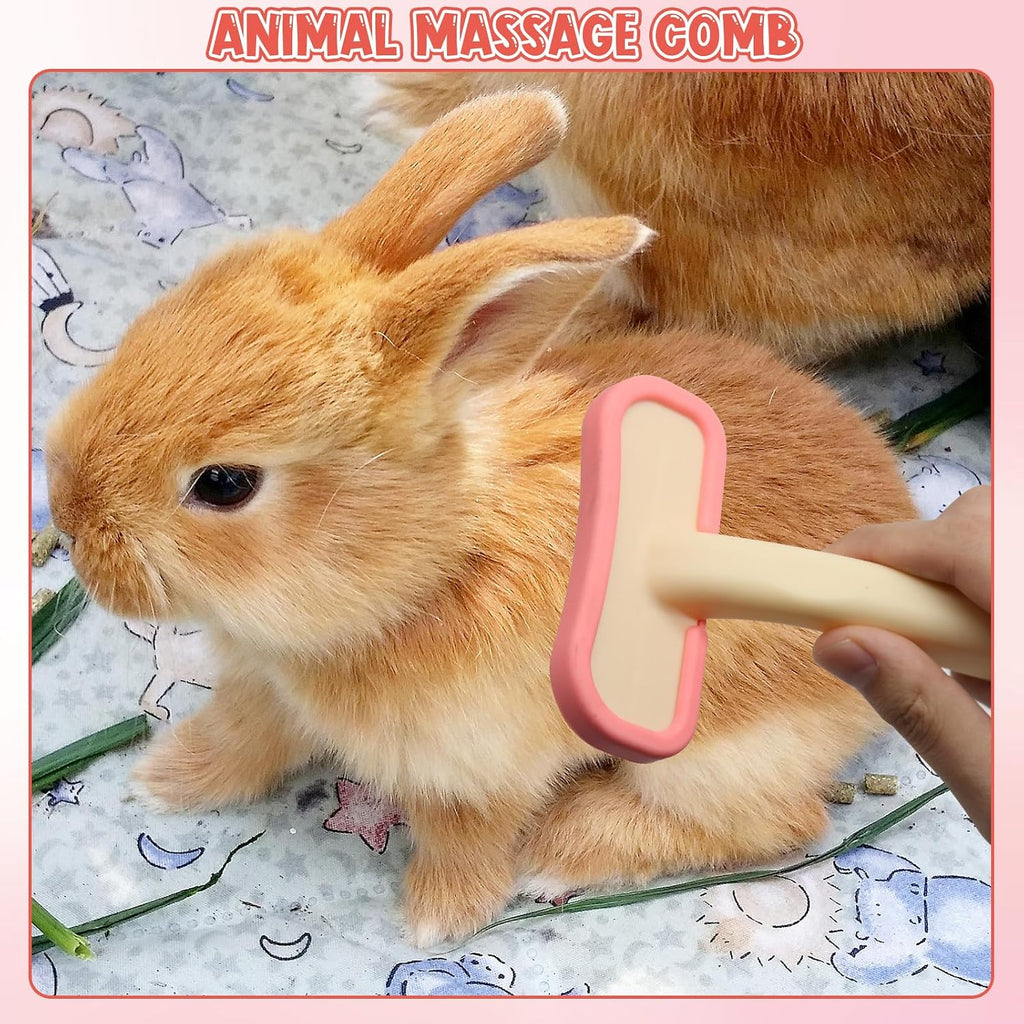 Rabbit Brush, Soft Silicone Small Animal Massage Comb, Practical Bunny Brush for Grooming, Bunny Grooming Kit Supplies Suitable for Cats Puppies & Other Pets