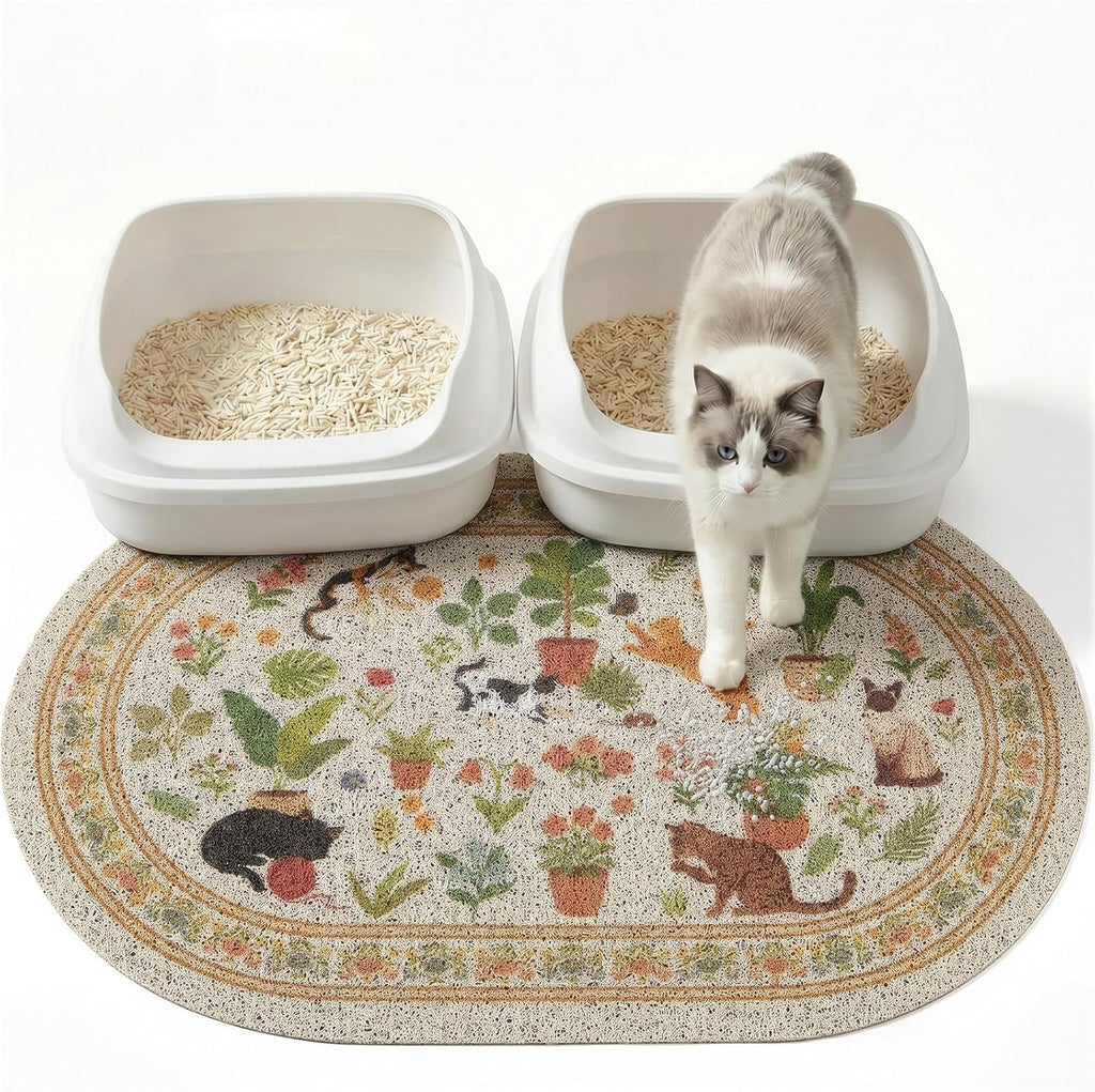Bienbee Cat Litter Mat, 33" x 22" Dense Trapping Mesh for Litter Boxes