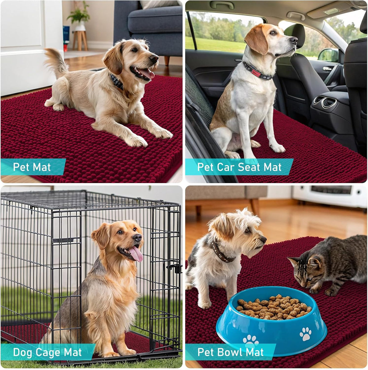 OLANLY Dog Door Mat for Muddy Paws 44x32, Super Absorbent Chenille Mud Mat