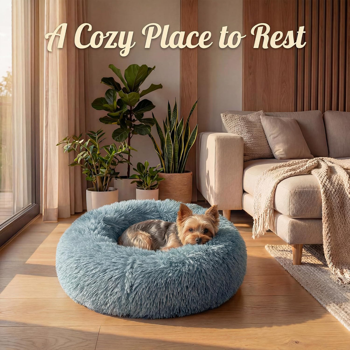 Calming Donut Small Dog Bed for Chihuahua Yorkie Maltese Shih Tzu