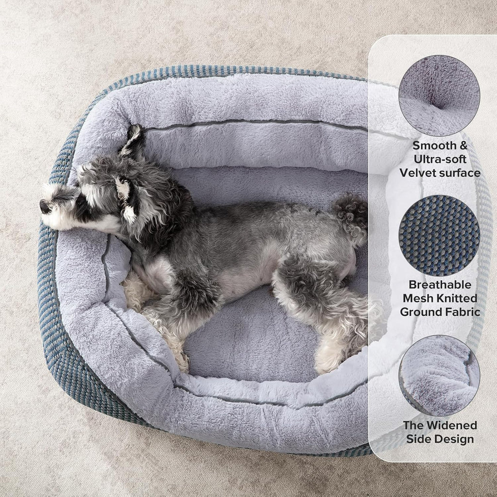 INVENHO Small Dog Bed Washable Orthopedic Calming Warming Durable Pet Bed with Anti-Slip Bottom