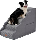 Woochpet 5-Step Dog Stairs, 23.6" Foam Pet Steps for High Beds & Couches