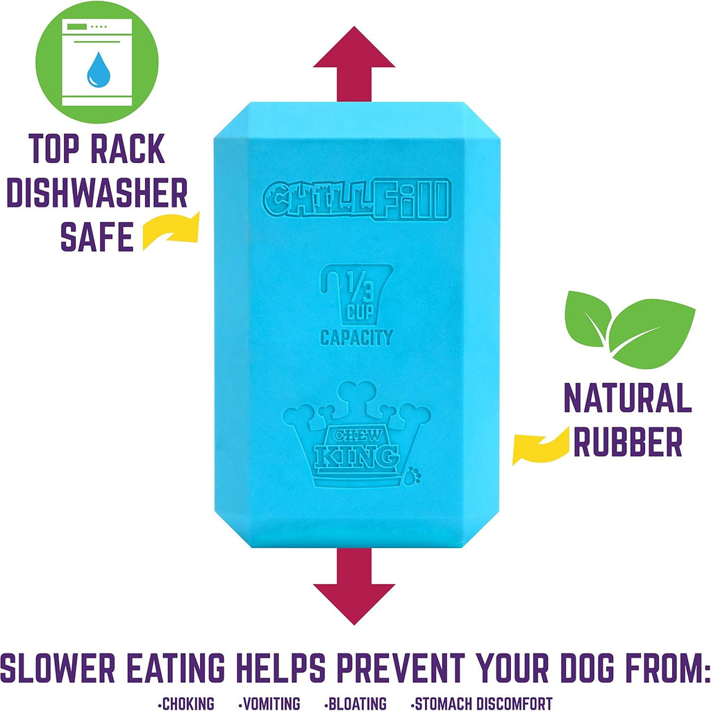 Chew King Premium Treat Dog Toy, Large, Extremely Durable Natural Rubber Fillable Toy Collection, Frozen Feeding