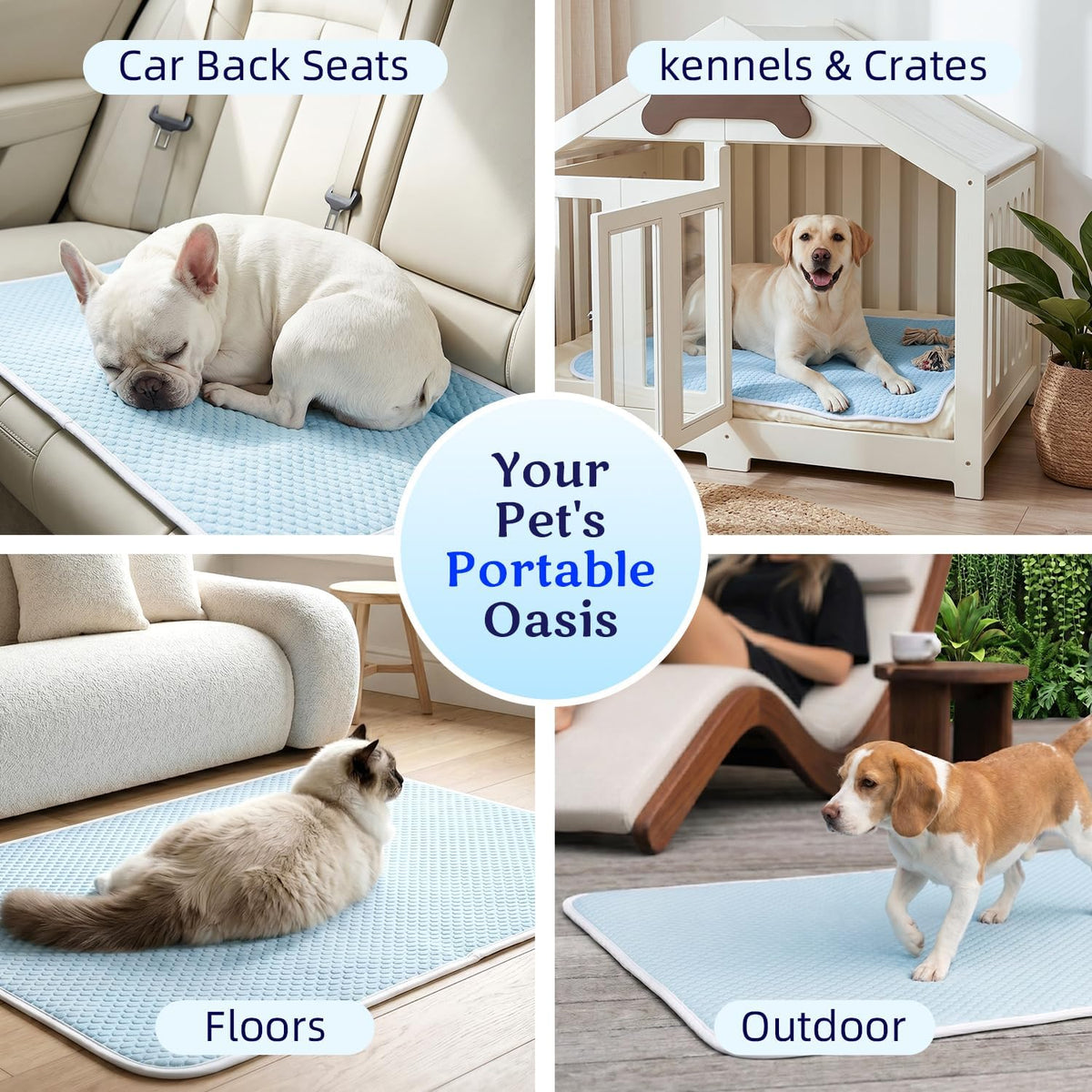 Mora Pets Dog Cooling Mat Instant Pet Cooling Pad Bed for Extra Large Dogs