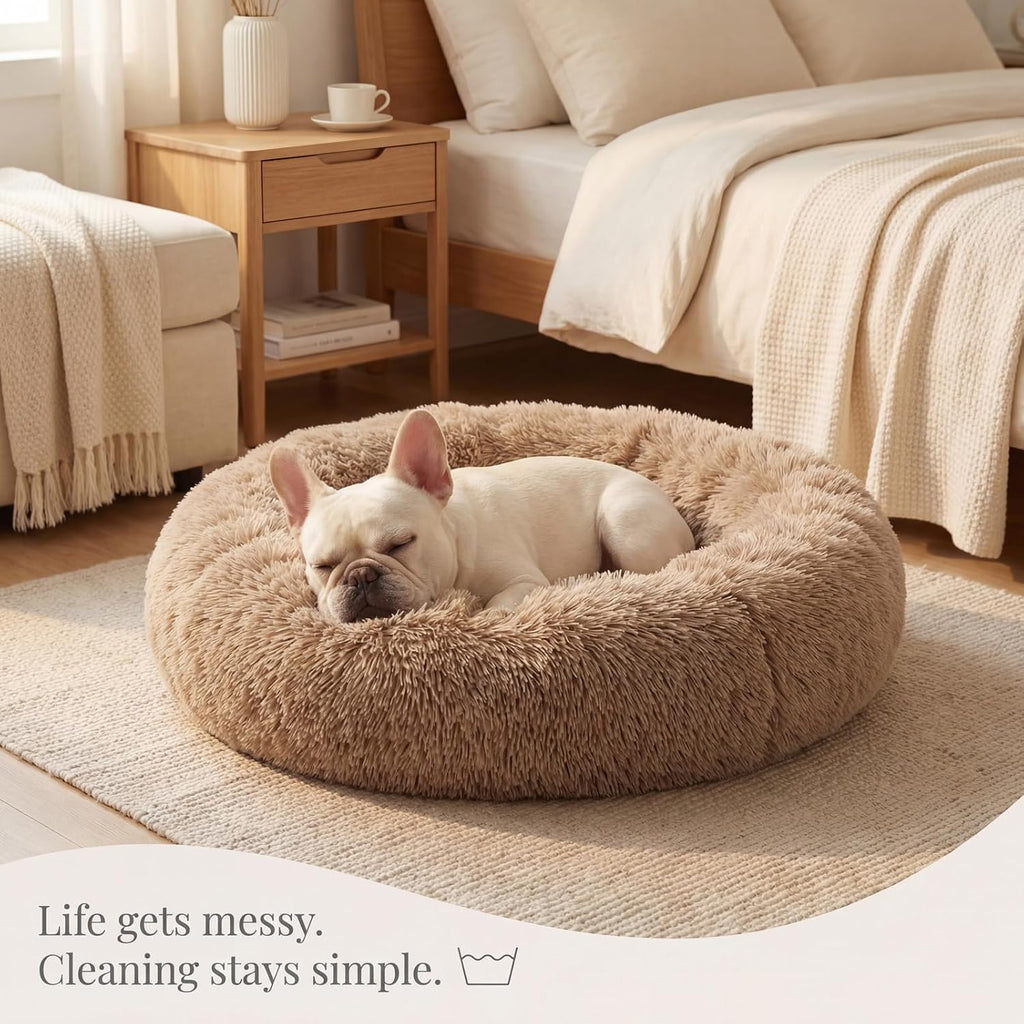nononfish Plush Dog Bed for Small Dogs,Soft Cozy Calming Pet Bed