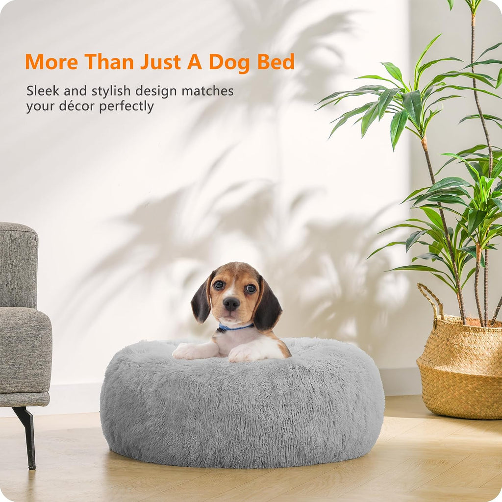 Dwanton Orthopedic Small Donut Dog Bed & Cat Bed, Gel Memory Foam, 24"