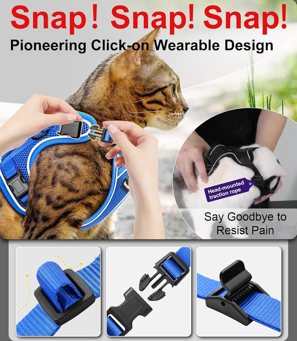 Cat Harness and Leash for Walking Escape Proof Soft Adjustable Cat Leash