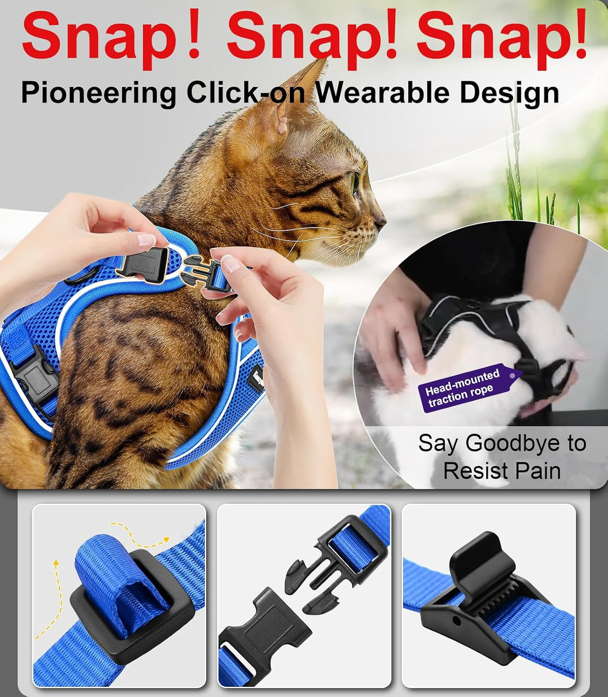 Cat Harness and Leash for Walking Escape Proof Soft Adjustable Cat Leash