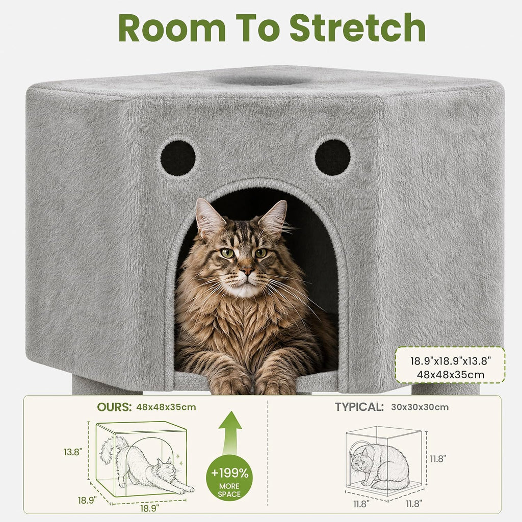 Cat Tree Tower for Indoor Large Adult Cats, 73in Tall Heavy Duty with Perch