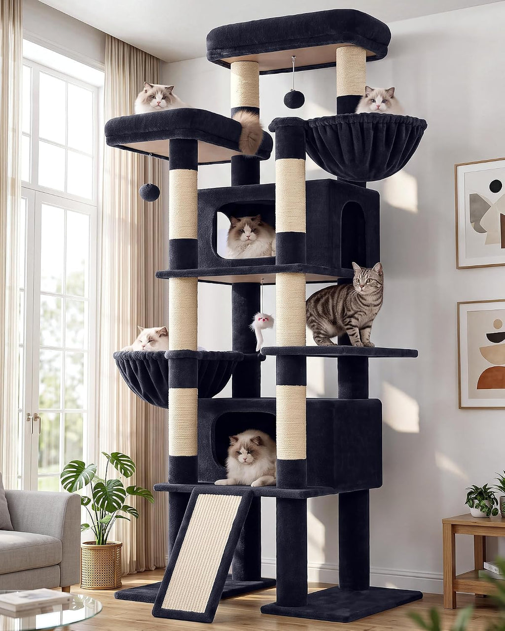 Globlazer Giant Tall Heavy Duty Cat Tower for Indoor Large Cats, F75G