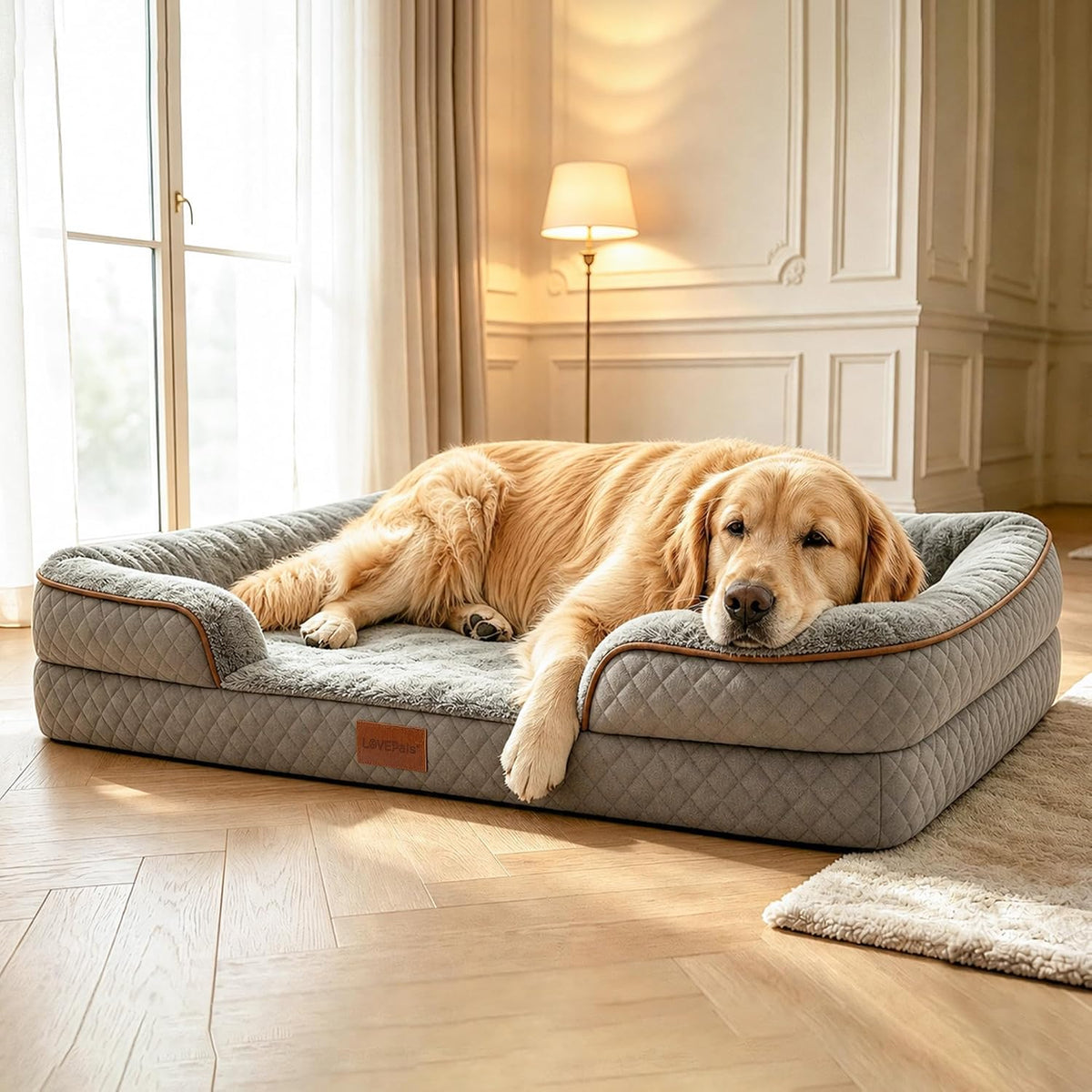 Dog Bed with Reusable Potty Pad - 31"X21"X5.9" Dark Gray