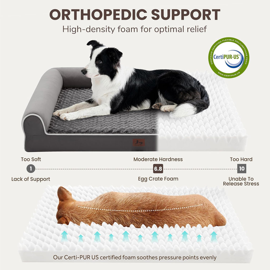 Orthopedic Large Dog Bed，Washable Dog Couch for XL Senior Dogs