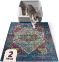 Lovewag Cat Litter Mat, Litter Box Mat, Bohemian Jewel, 16x24, 2 Pack | Washable litter mat cover, kitty litter mat & cat mat for litter box, litter trapping mat, prevents tracking, multi-cat