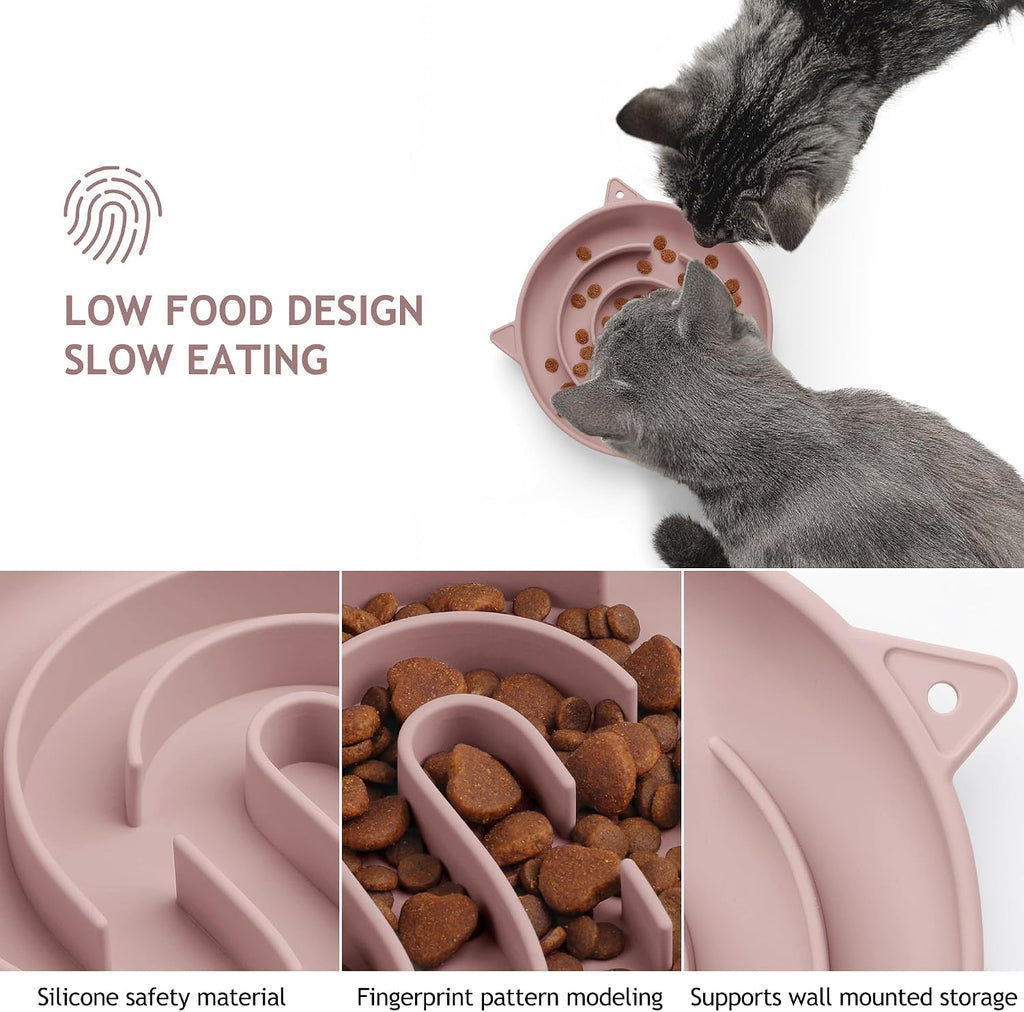 Coomazy Slow Feeder Cat Bowl Silicone Pet Puzzle Feeder for Slow Eating