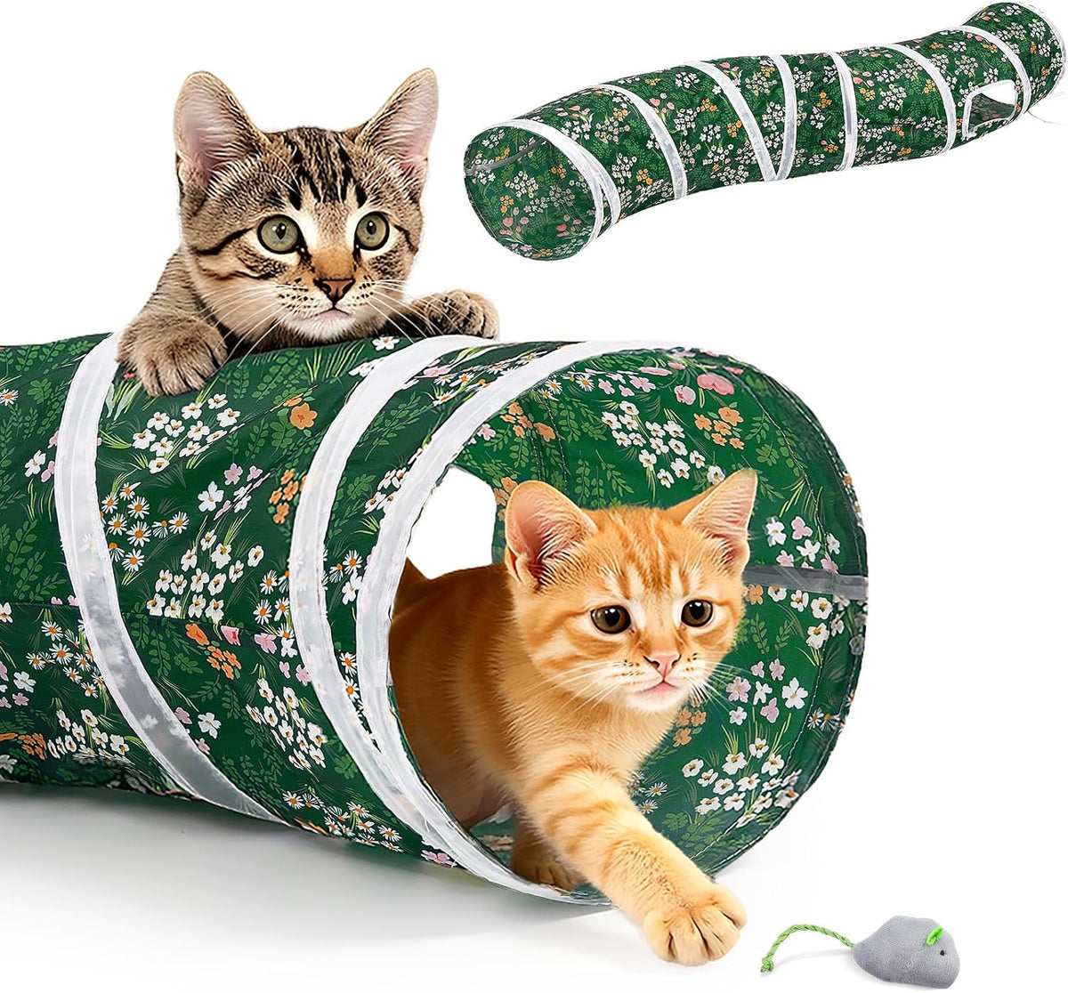Glittme S-Shape Cat Tunnel, Foldable Cat Tunnels for Indoor Cats