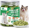 Cat Grass Treats for Indoor Cats, 60g Freeze-Dried Cat Teeth Cleaning Treats - Feline Grass Treаts for Hairball Control and Digestive Support with Probiotics & Prebiotics, Chicken Flavor