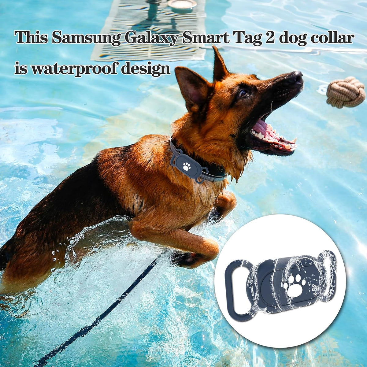 2 Pack Waterproof Dog Collar Compatible with Samsung Galaxy SmartTag2