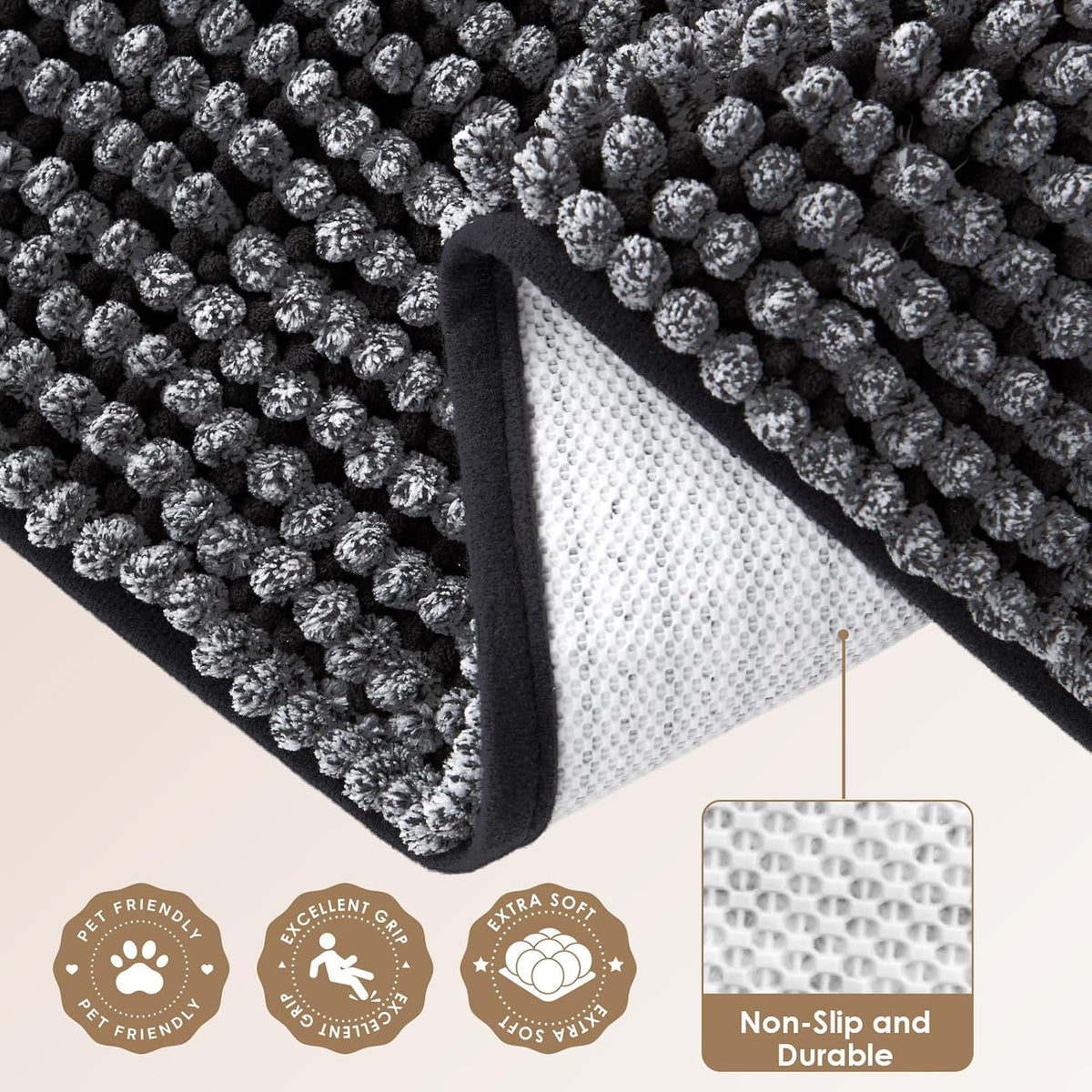 EHEYCIGA 36x24 Super Absorbent Dog Door Mat for Muddy Paws Entryway Rug