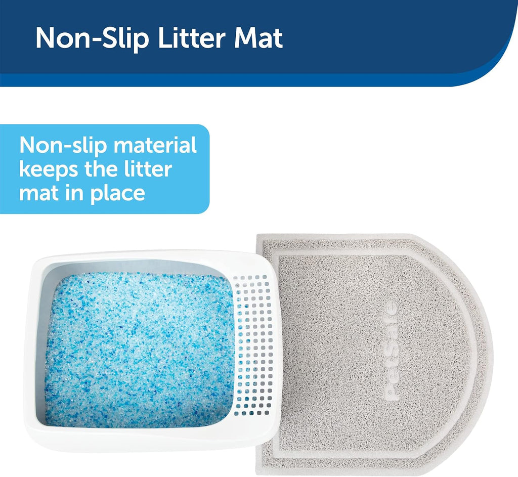PetSafe Anti-Tracking Cat Litter Mat, Small | 20.5 x 19.7 in, Durable Mesh Trapping Mat for Crystal & Clay Clumping Cat Litter, Leakproof Double-Layer Backing, BPA-Free