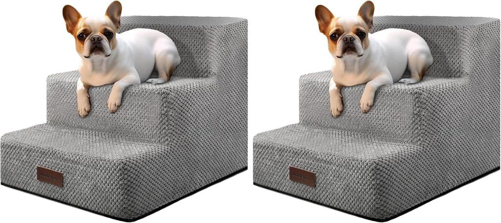 Aodisman Dog Stairs for Small Dogs & Cats,3-Step Pet Steps for Couch & Bed (Pack of 2)