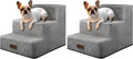 Aodisman Dog Stairs for Small Dogs & Cats,3-Step Pet Steps for Couch & Bed (Pack of 2)