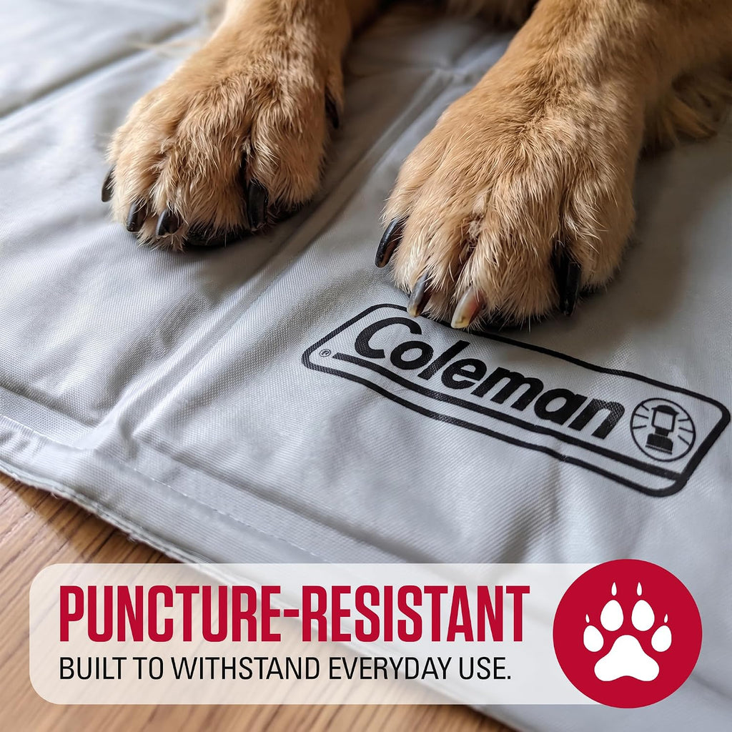 Coleman Patented Self Cooling Pet Mat 24 x 30 Inches, Cooling Pad for Dogs & Cats, Pressure Activated Gel Mat, No Refrigeration Needed, Dog Cooling Bed for Crate, Kennel, Floor & Travel