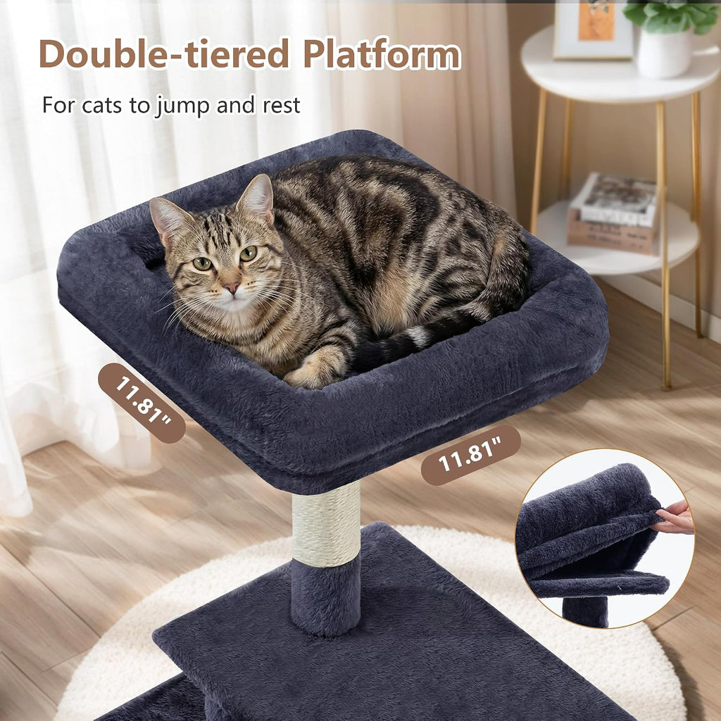 Gitelsnour Cat Tree Tower 42'' with Condo, Indoor Scratching Post GCT005SG