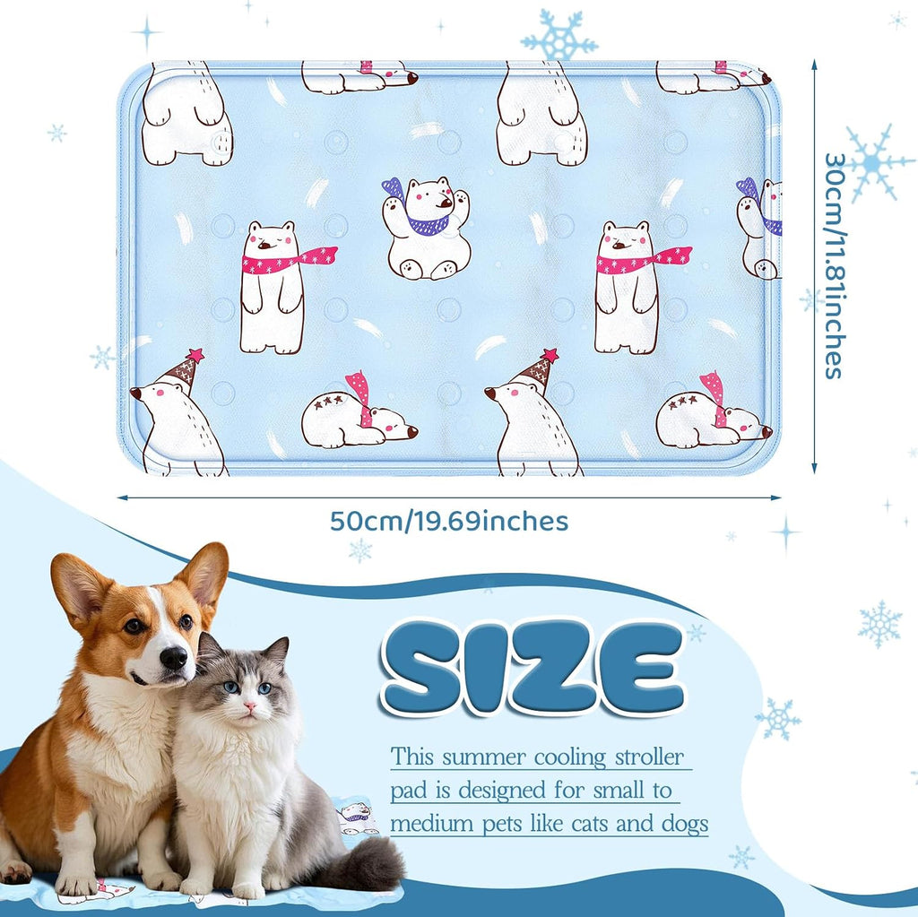 Nuanchu Pet Cooling Mat, Rainbow Bear, 11.81 x 19.69 Inches, 1 Pcs