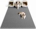 Pieviev Cat Litter Box Mat, Double-Layer Urineproof Design, 47" x 36" Gray | Honeycomb Litter Trapping Mat Captures Scattered Particles to Stop Tracking, Waterproof Base Protects Floors, Easy to Clean