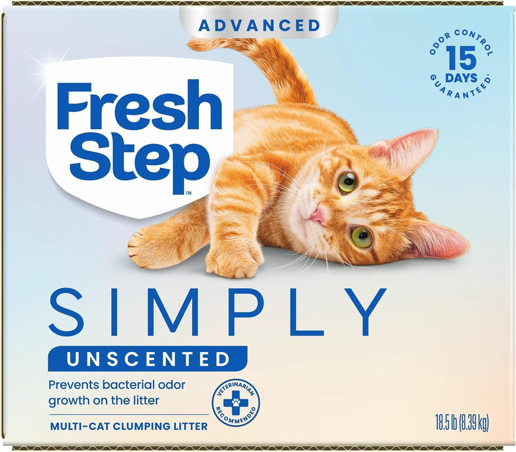 Fresh Step Advanced Simply Unscented Multi Cat Clumping Cat Litter, 18.5 lb