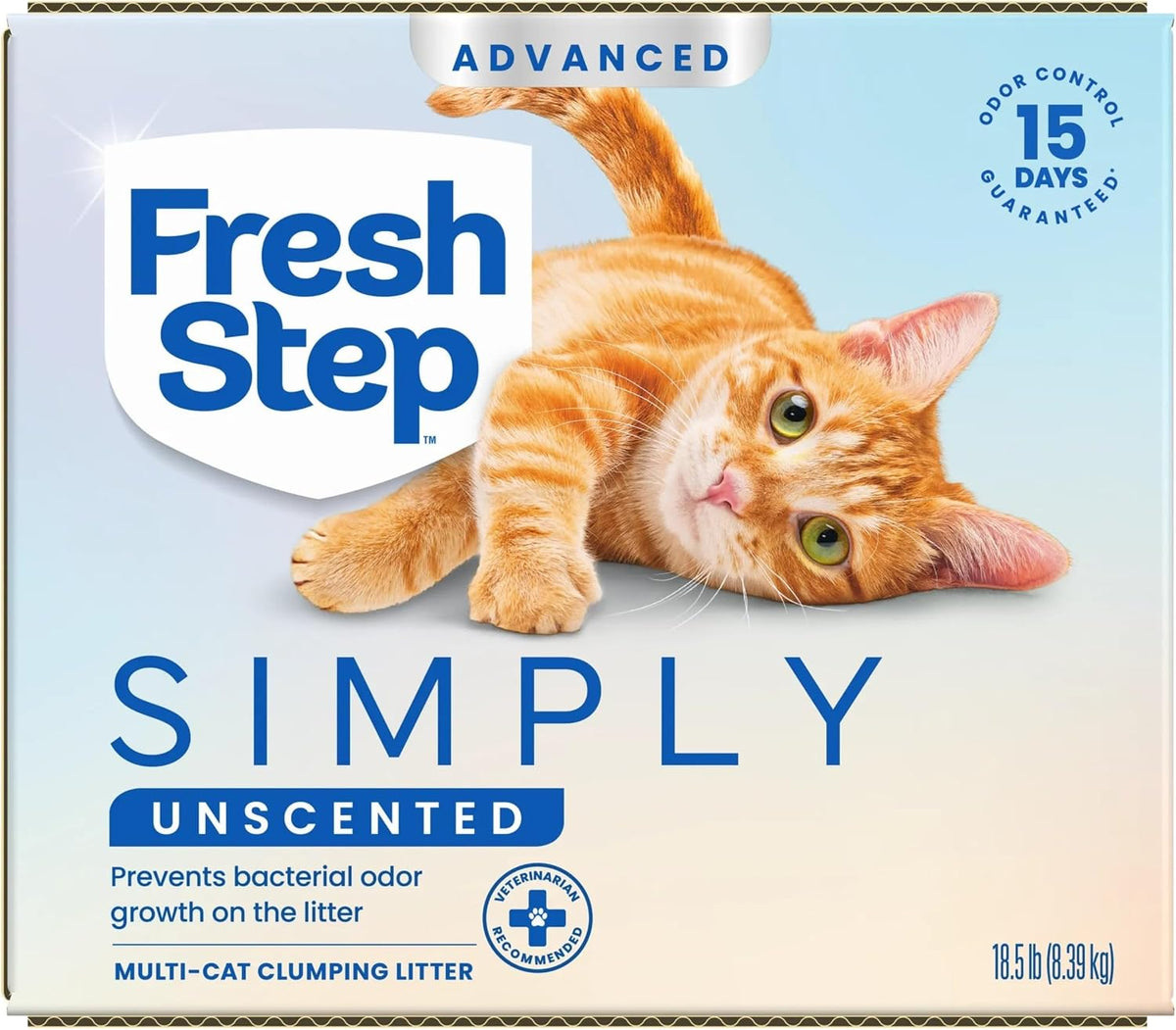 Fresh Step Advanced Simply Unscented Multi Cat Clumping Cat Litter, 18.5 lb